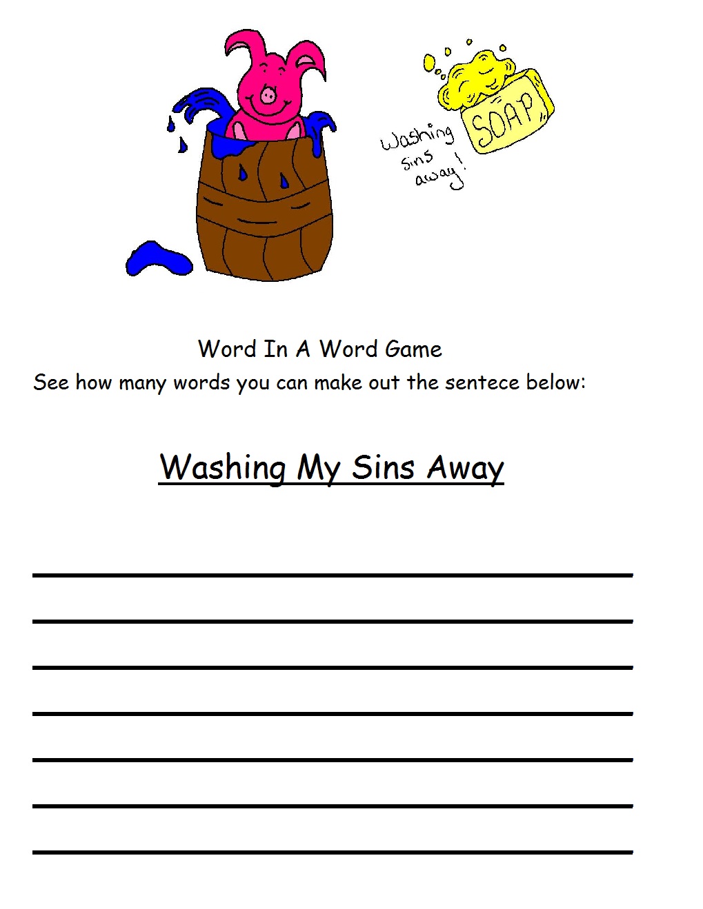 Washing Your Sins Away Sunday School Lesson- Church House Collection